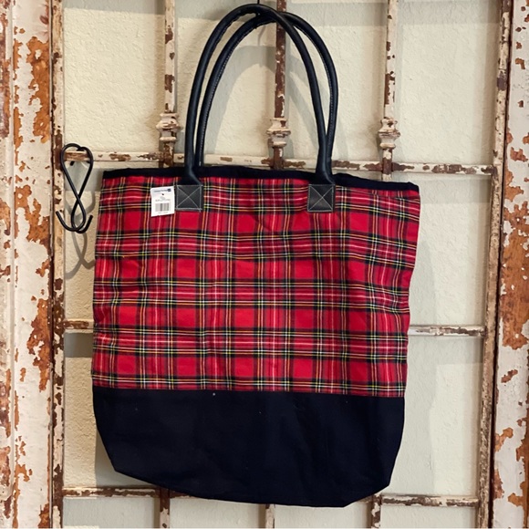 Large plaid tote Nantucket distributing CO) nwt - Picture 1 of 11